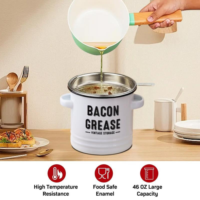 Bacon Grease Container with Strainer