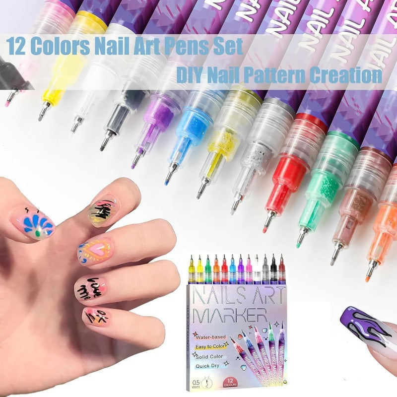 12 Colors Graffiti Dotting Painting Marker Pen Kit