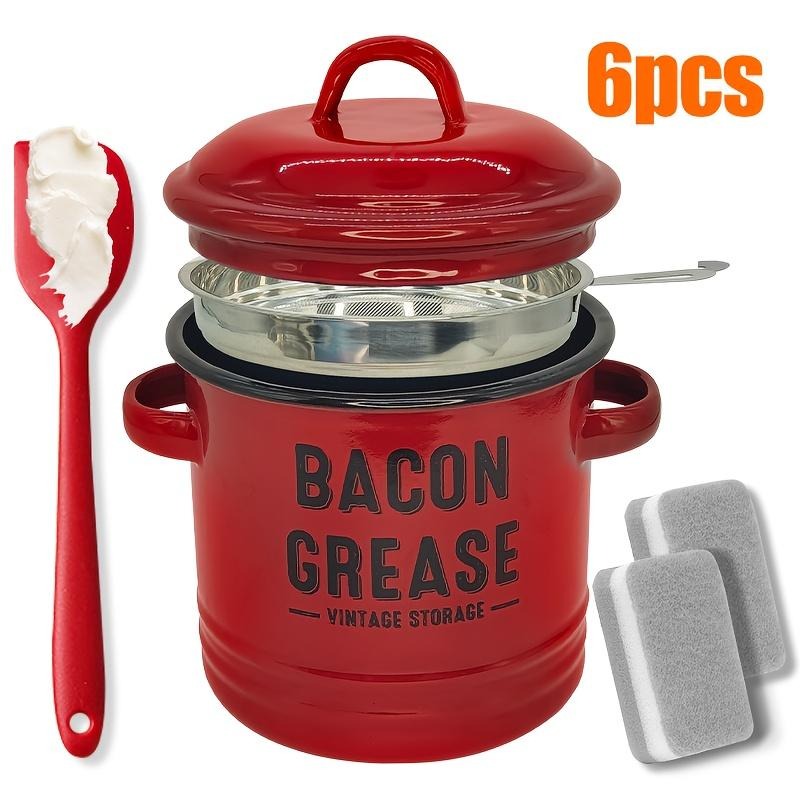 Bacon Grease Container with Strainer