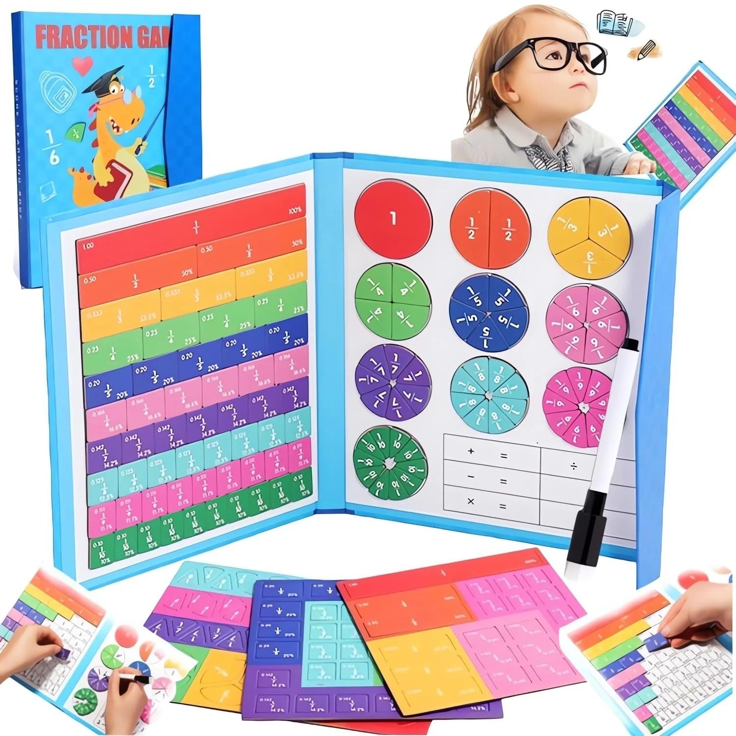 Magnetic Montessori Fraction Puzzle