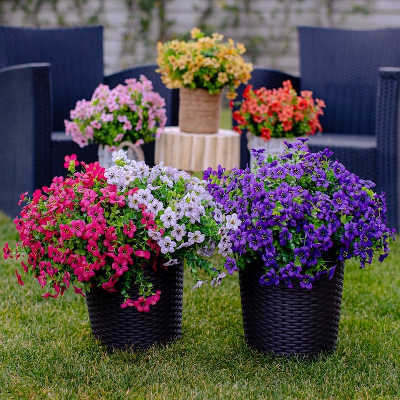 Upgraded High-grade  Material  Rainproof Lifelike Artificial Flowers With UV-Shield Coating