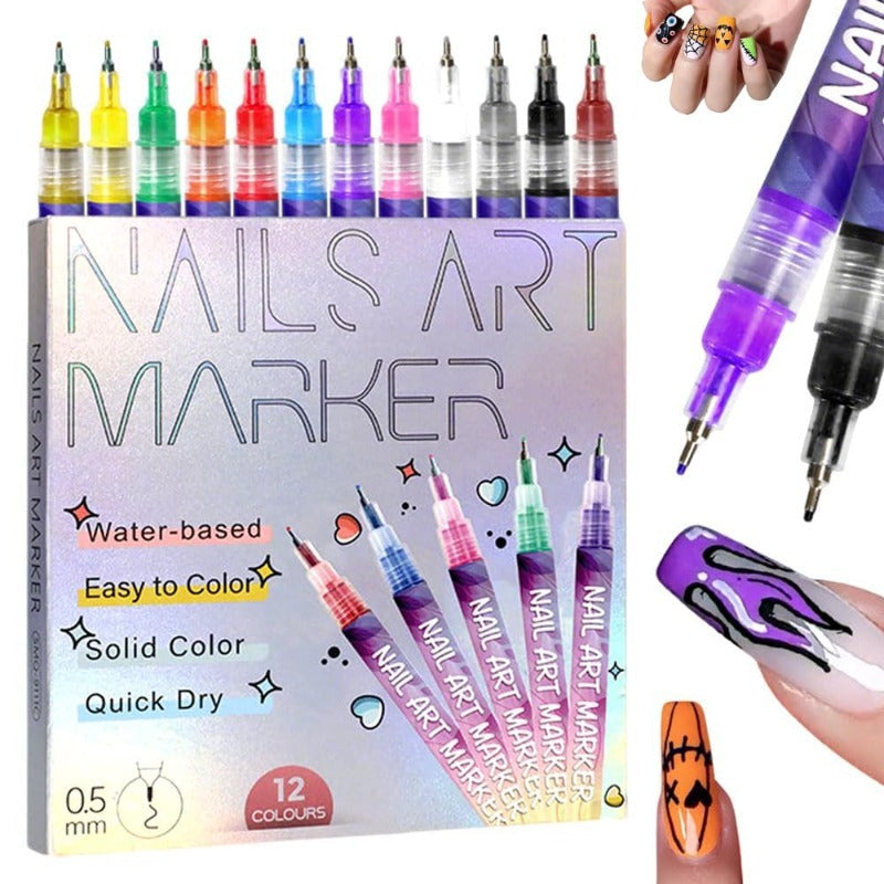 12 Colors Graffiti Dotting Painting Marker Pen Kit