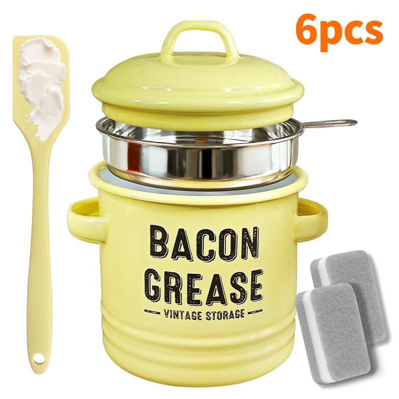 Bacon Grease Container with Strainer