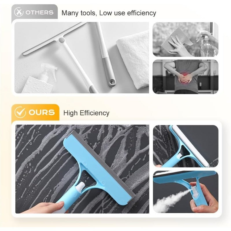 Spray-Scrub-Squeegee All-in-One Glass Cleaner