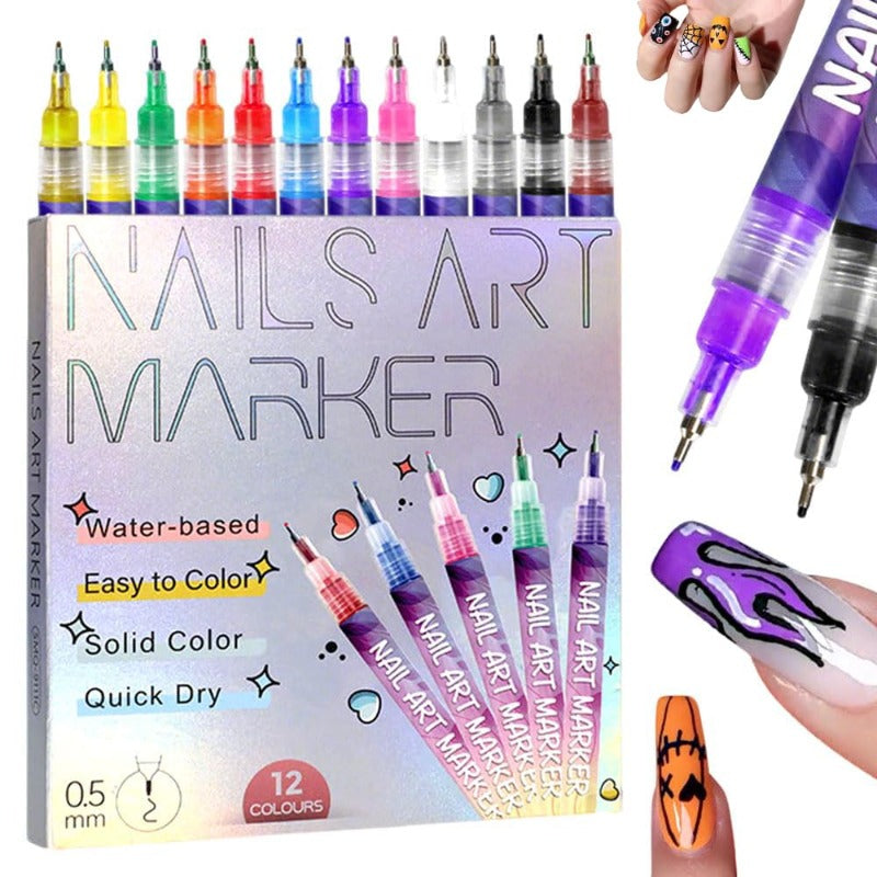 12 Colors Graffiti Dotting Painting Marker Pen Kit