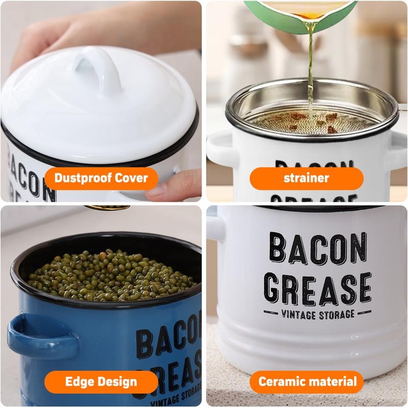 Bacon Grease Container with Strainer