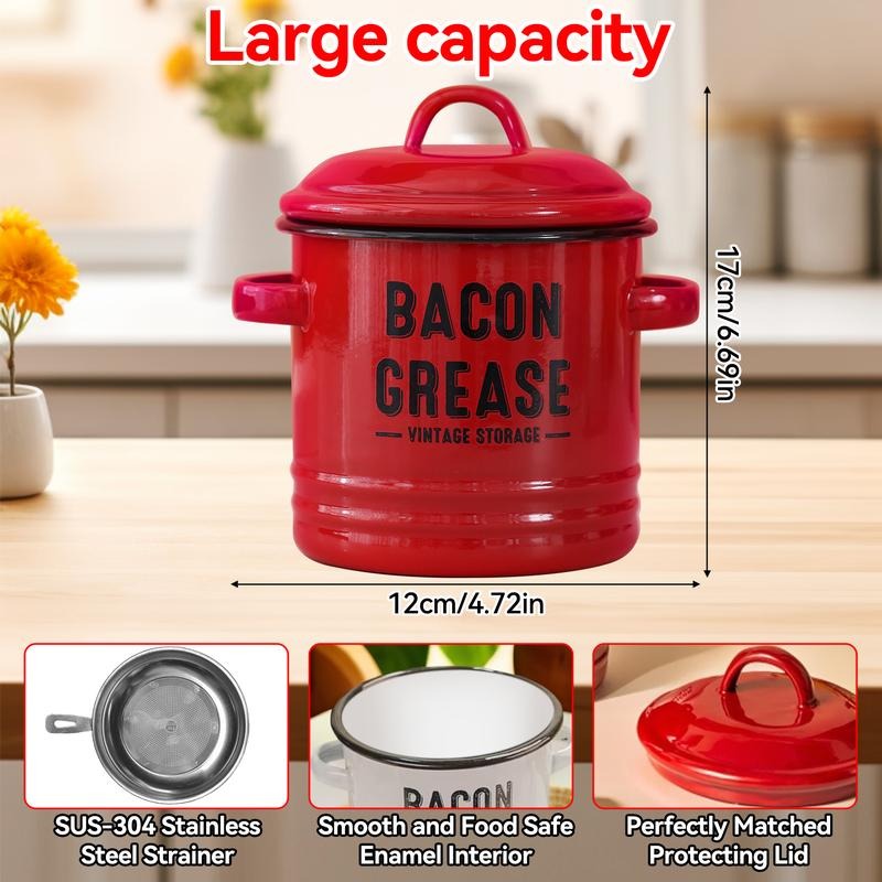 Bacon Grease Container with Strainer